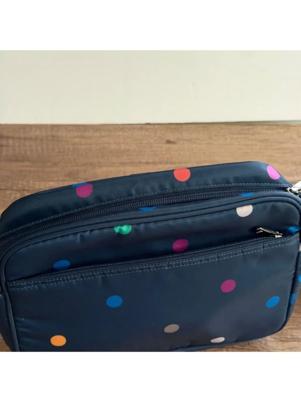 NWT Lug Carousel XL 2 Crossbody Bag Multi-Dots Navy w/Shoulder Strap MSRP $70